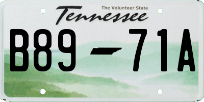TN license plate B8971A
