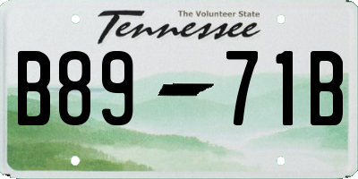 TN license plate B8971B