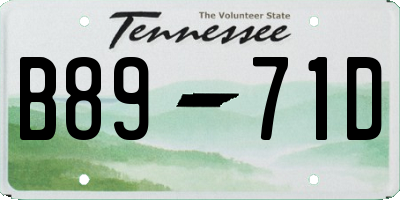 TN license plate B8971D