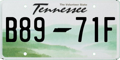 TN license plate B8971F