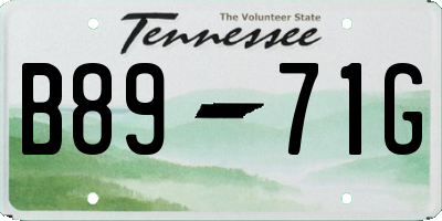 TN license plate B8971G