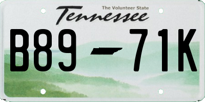 TN license plate B8971K