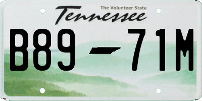 TN license plate B8971M