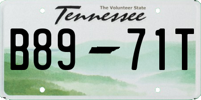 TN license plate B8971T