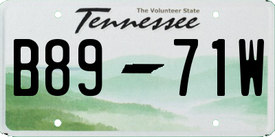 TN license plate B8971W