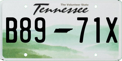 TN license plate B8971X