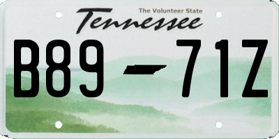 TN license plate B8971Z