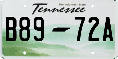 TN license plate B8972A