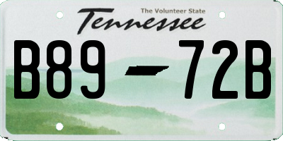 TN license plate B8972B