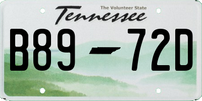 TN license plate B8972D