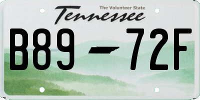 TN license plate B8972F