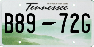 TN license plate B8972G