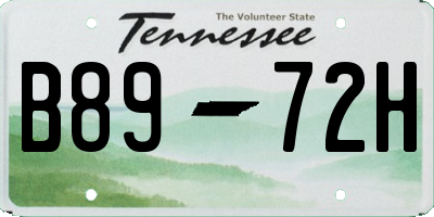 TN license plate B8972H
