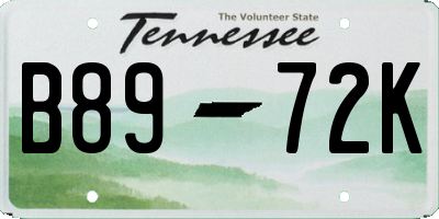 TN license plate B8972K
