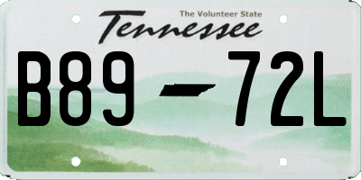 TN license plate B8972L