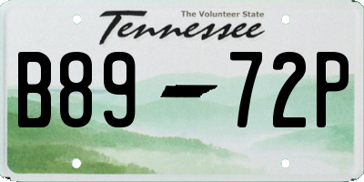 TN license plate B8972P