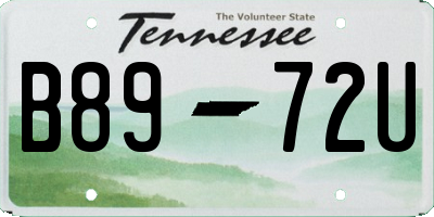 TN license plate B8972U