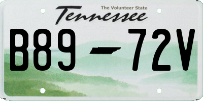 TN license plate B8972V