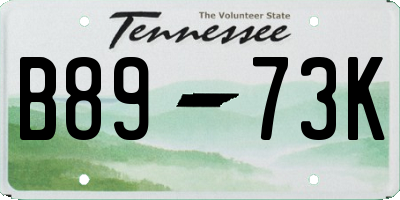 TN license plate B8973K