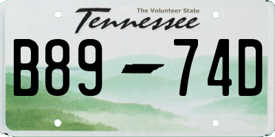 TN license plate B8974D