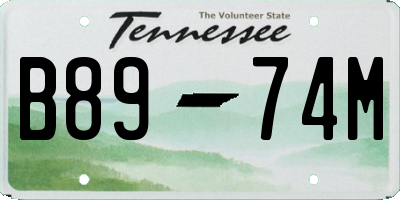 TN license plate B8974M