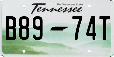 TN license plate B8974T