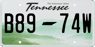TN license plate B8974W