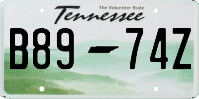 TN license plate B8974Z