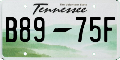 TN license plate B8975F