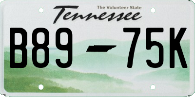 TN license plate B8975K