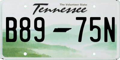 TN license plate B8975N