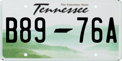 TN license plate B8976A