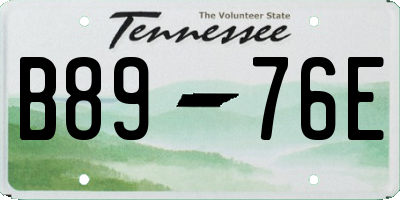 TN license plate B8976E
