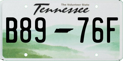 TN license plate B8976F