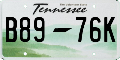 TN license plate B8976K