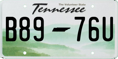 TN license plate B8976U
