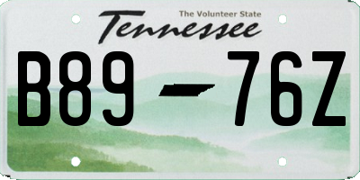 TN license plate B8976Z