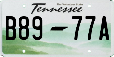 TN license plate B8977A