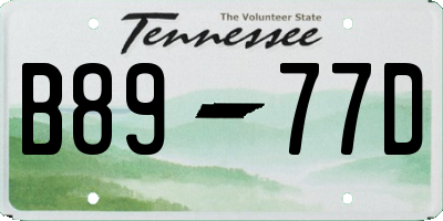 TN license plate B8977D