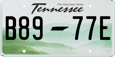 TN license plate B8977E