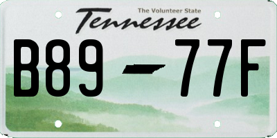 TN license plate B8977F