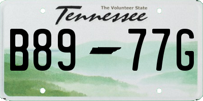 TN license plate B8977G
