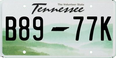 TN license plate B8977K