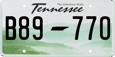 TN license plate B8977O