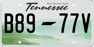 TN license plate B8977V