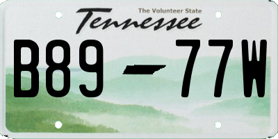 TN license plate B8977W