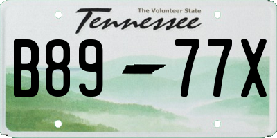 TN license plate B8977X