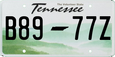 TN license plate B8977Z