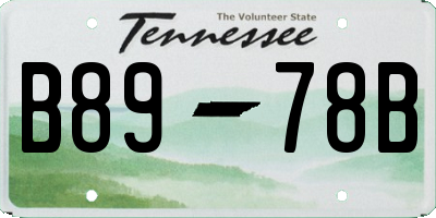 TN license plate B8978B