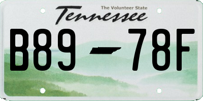 TN license plate B8978F